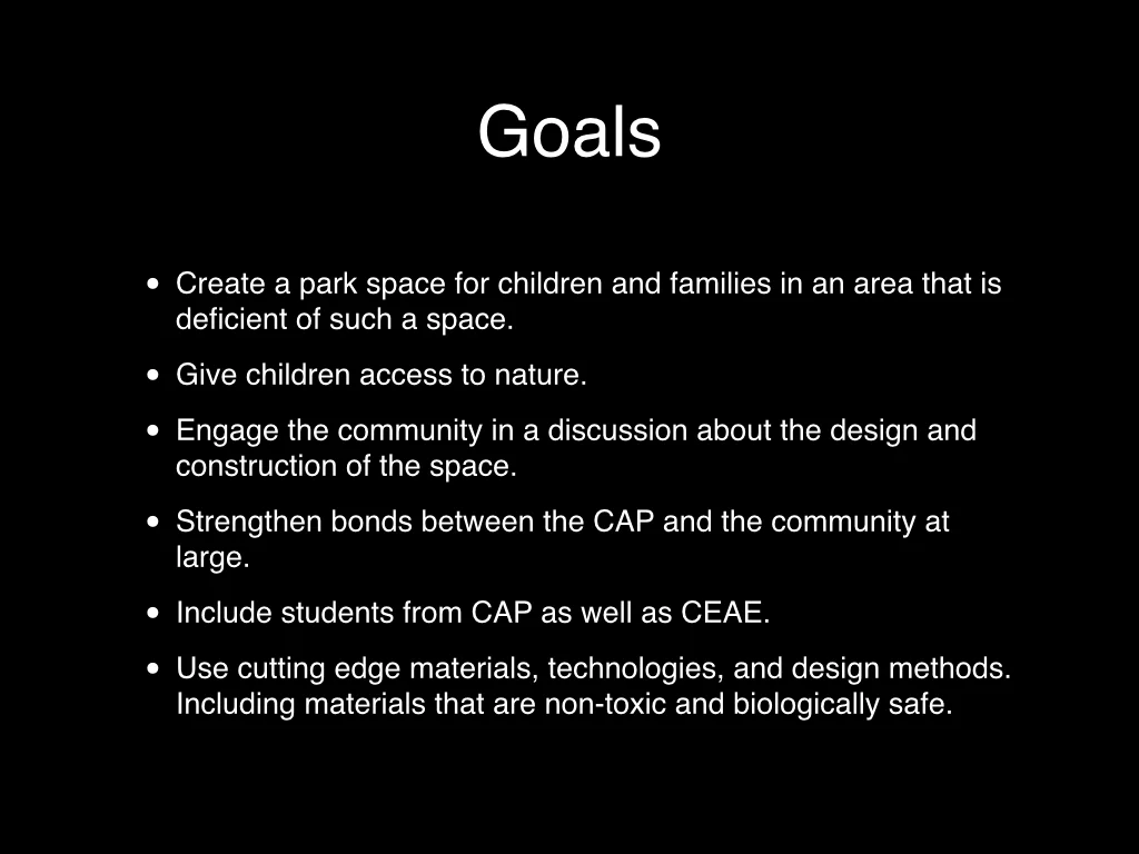 Bill Bower Park presentation, slide 3 of 18